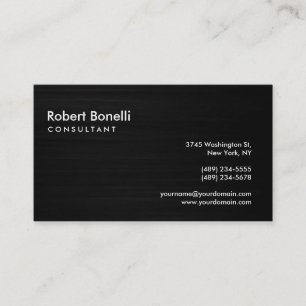 Black Gray Schlicht Moderne Consultant Business Ca Visitenkarte