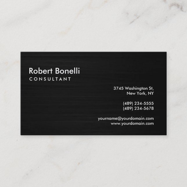 Black Gray Schlicht Moderne Consultant Business Ca Visitenkarte (Vorderseite)