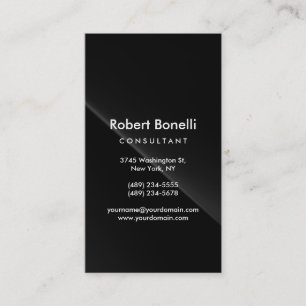 Black Gray Schlicht Moderne Consultant Business Ca Visitenkarte