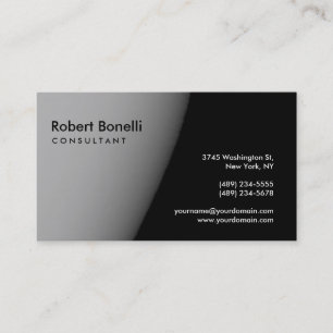 Black Gray Schlicht Moderne Consultant Business Ca Visitenkarte