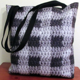 Black Gray Shades Business Kariert Texture Crochet Tasche
