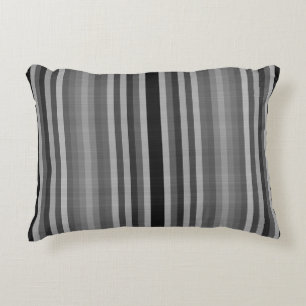 Black Gray Stripes Dekokissen