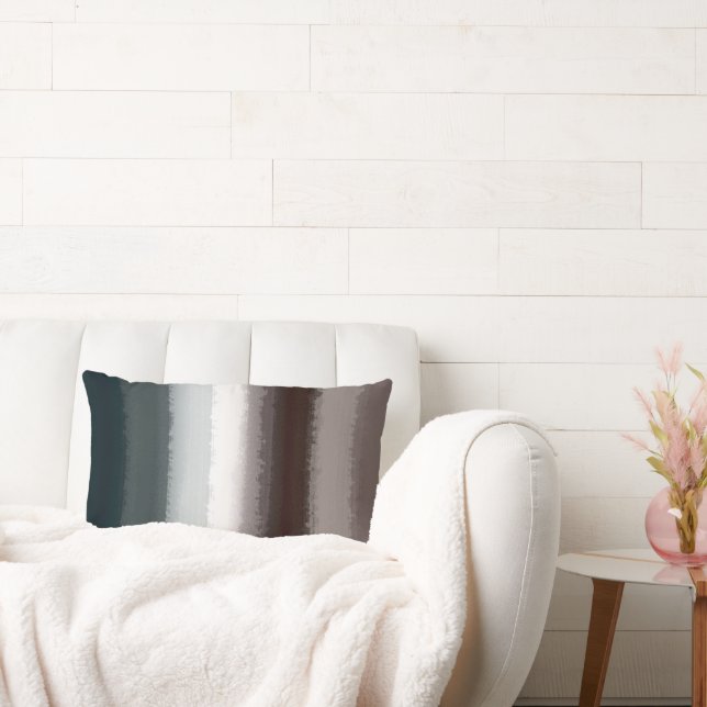 Black Gray Taupe Stripes Lendenkissen (Liege)