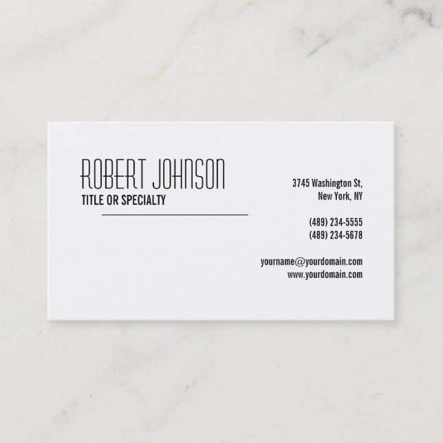 Black Gray White Business Card Visitenkarte (Vorderseite)
