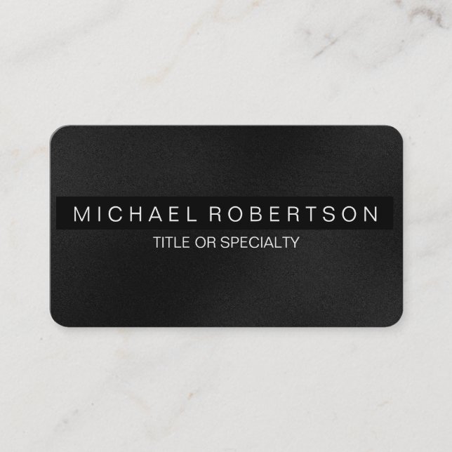 Black Gray White Charming Business Card Visitenkarte (Vorderseite)