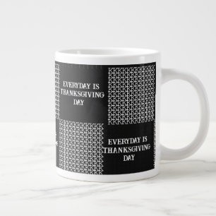 Black Gray White Everyday ist Erntedank Day 20oz Jumbo-Tasse