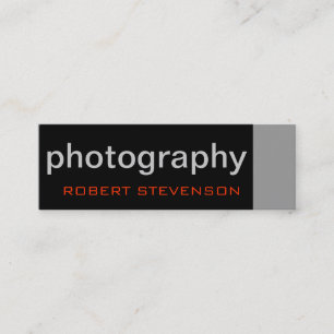 Black Gray White Skinny Fotograf Business Card Mini Visitenkarte