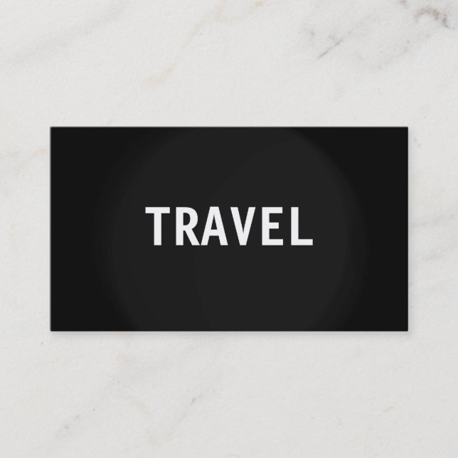 Black Gray White Travel Agent Business Card Visitenkarte (Vorderseite)