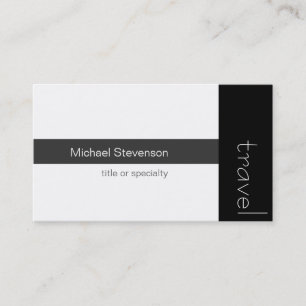 Black Gray White Travel Agent Business Card Visitenkarte