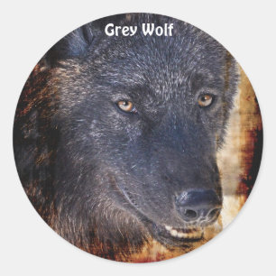 Black GRAY WOLF Wildlife Supporter Stickers