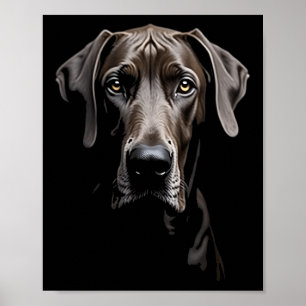 Black Great Dane Hund Great Dane Gesicht Poster