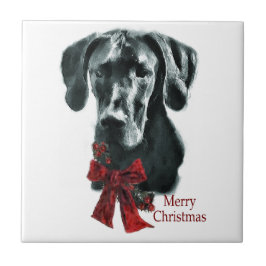 Black Great Dane Weihnachten Fliese