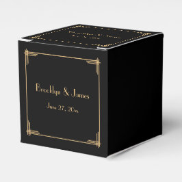 Black Great Gatsby Art Deco Gastgeschenk Hochzeit  Geschenkschachtel