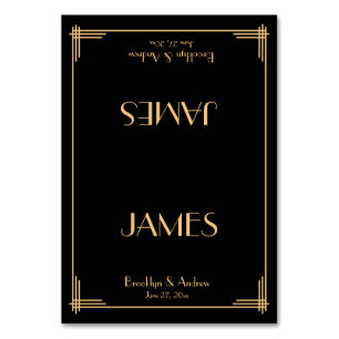 Black Great Gatsby Art Deco Hochzeiten Platzkarten Tischnummer