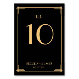 Black Great Gatsby Art Deco Hochzeiten Tischnummer