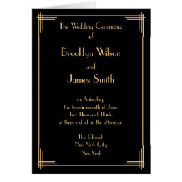 Black Great Gatsby Art Deco Hochzeitsprogramme