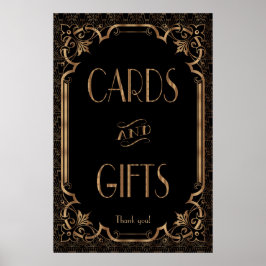 Black Great Gatsby Art Deco Karten und Geschenke Z Poster