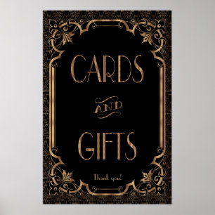 Black Great Gatsby Art Deco Karten und Geschenke Z Poster