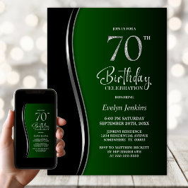 Black Green 70. Geburtstagsparty Einladung