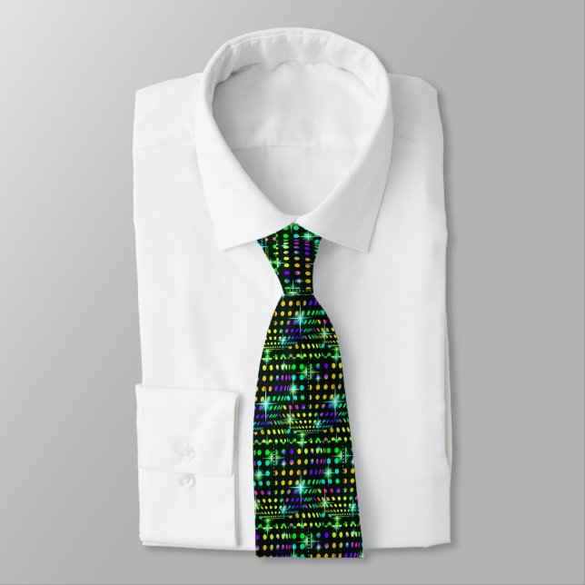 Black Green Base Bright Disco Thema KRAWATTE (Gebunden)