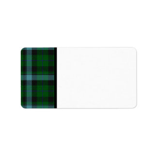 Black Green Blue Tartan Labels Adressaufkleber