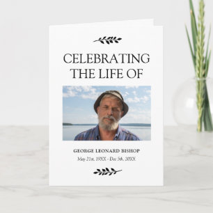 Black Green Celebration of Life Funeral Programme