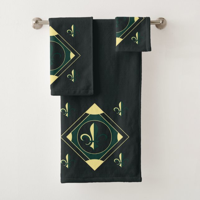 Black Green Classic Badetuch Set (Insitu)