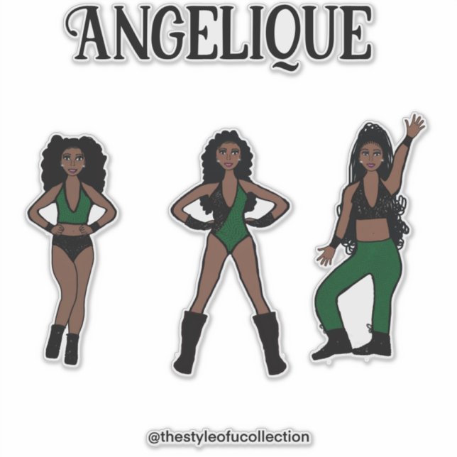 Black Green Dancer #1 Aufkleber (Vorderseite)