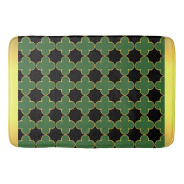 Black Green & Gold Bath Mat Badematte