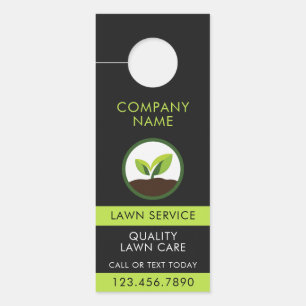 Black Green Lawn Landscaping Professionelles Icon Türanhänger