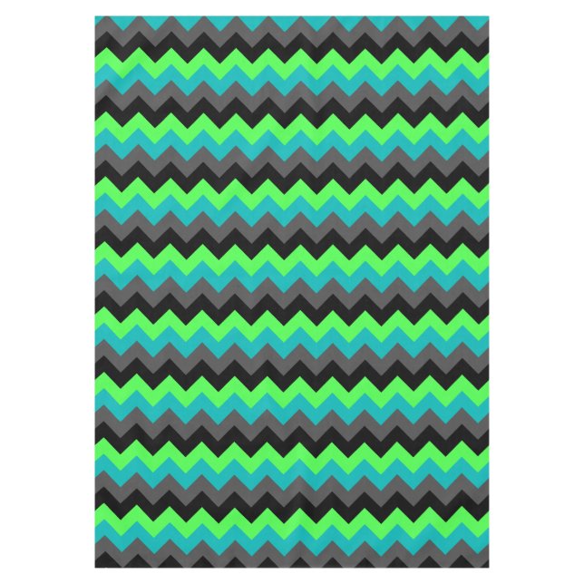 Black Green Ombre Chevrons Medium Tableclout Tischdecke (Vorderseite)