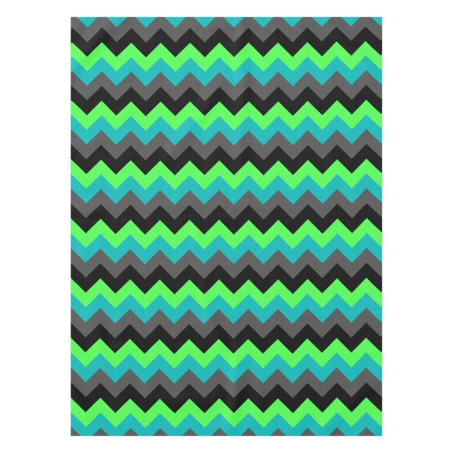 Black Green Ombre Chevrons Small Tablecloth Tischdecke (Vorderseite)