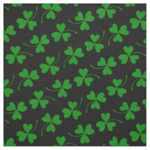 Black & Green St Patrick's Day Kleeblatt Muster