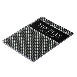 Black Grek Dark Textile Muster Custom Notebook Notizblock