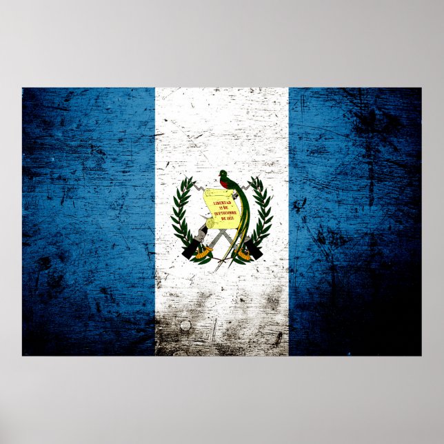 Black Grunge Guatemala Flag Poster (Vorne)