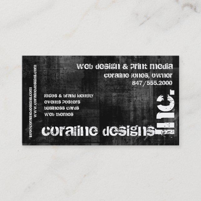 black grunge, Inc carte de visite (Devant)