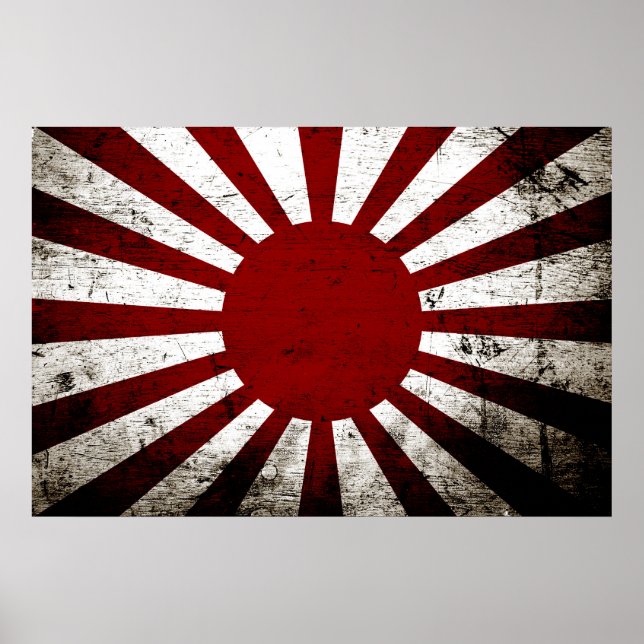 Black Grunge Japan Aufblähung der Sonnenflagge Poster (Vorne)