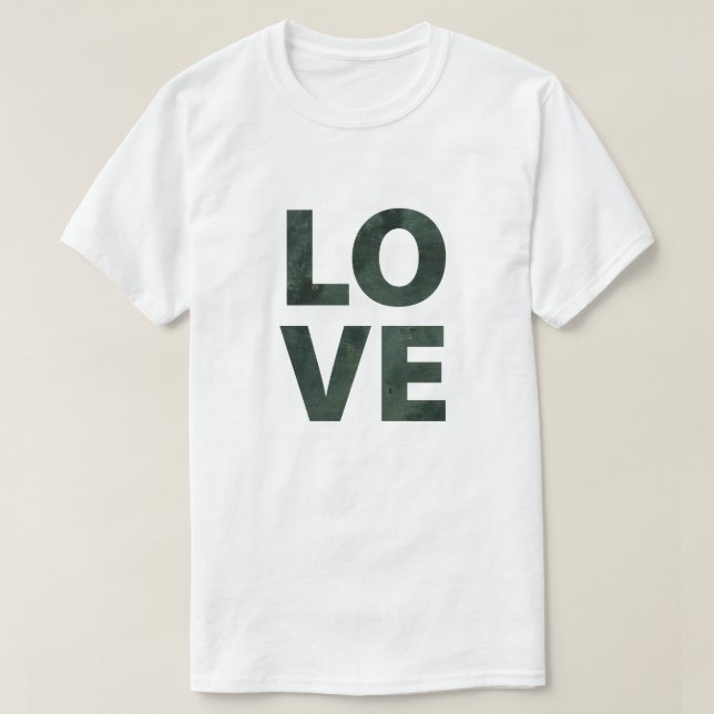 Black Grunge Liebe Valentine T-Shirt (Design vorne)