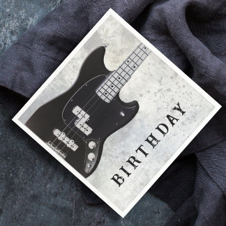 Black Guitar Geburtstagsparty Paper Napkins Serviette
