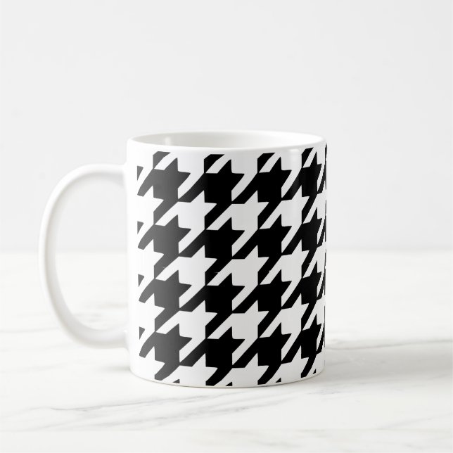 Black Hahnentrittmuster Kaffeemaschine Tasse (Links)
