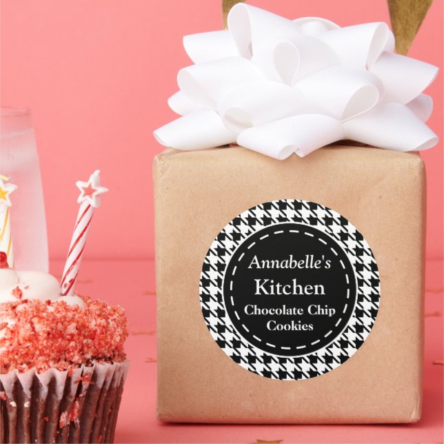 Black Hahnentrittmuster Kitchen Stickers (Party)