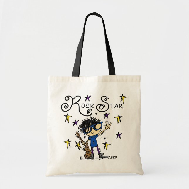 Black Hair Boy Rock Star Tragetasche (Vorne)