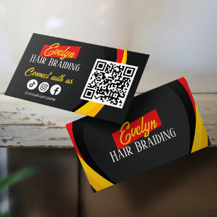 Black Hair Braiding Salon Verbinden Sie mit uns QR Visitenkarte