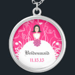 Black Hair Fuchsia Wedding Bridesmaid Necklace Versilberte Kette<br><div class="desc">Keepake Necklaces Wählen Sie entweder Silver Plated Gold Finish oder Sterling Silver Unique Personalisiert Custom !st Christmas Gift Wedding Party Necklaces - um die Hintergrundfarbe zu ändern - klicken Sie auf Anpassen - wählen Sie das letzte Tool aus dem Drop-Down-Menü und wählen Sie aus einer der angezeigten Farben oder geben...</div>