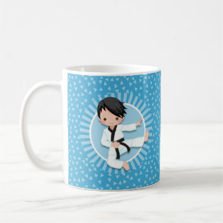 Black Hair Karate Boy Judo Martial Arts Kaffeetasse