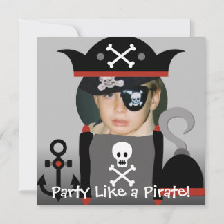 Black Haired Boy Party wie ein Pirate lädt ein Einladung