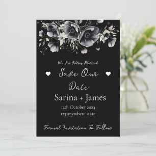 Black Halloween Autum Wedding Save the Date Einladung