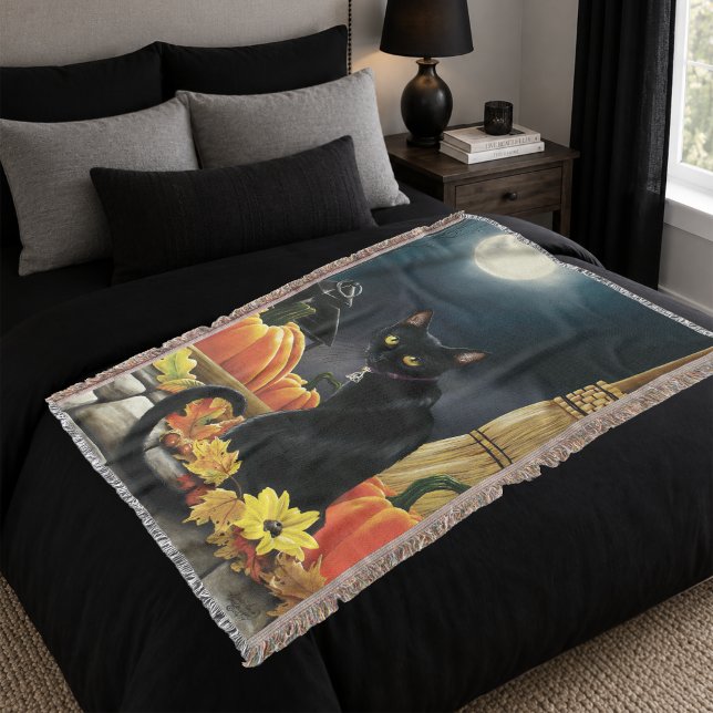 Black Halloween Cat Decke (Von Creator hochgeladen)