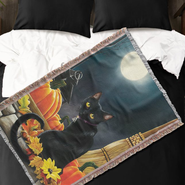 Black Halloween Cat Decke (Von Creator hochgeladen)