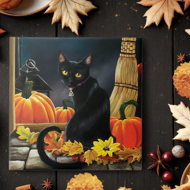 Black Halloween Cat Fliese (Von Creator hochgeladen)